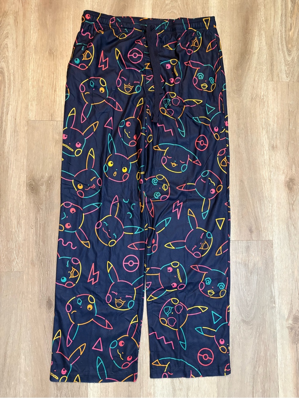 Pokemon Men's Black Neon Pikachu Lounge Pants